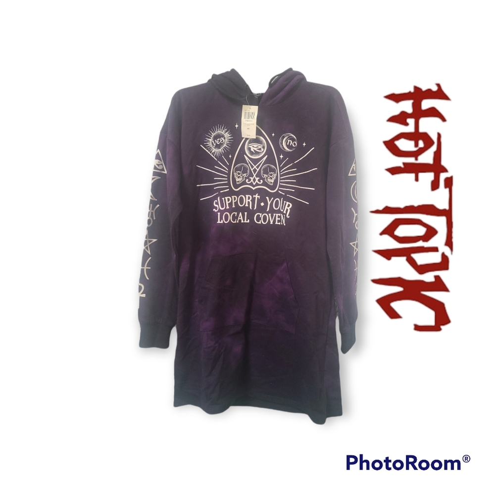 Hot Topic NWT Support Your Local Coven Sweatshirt Hooded Dress Medium